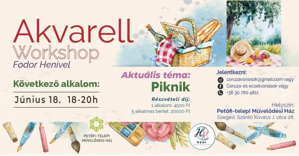 Akvarell workshop a Petőfi-telepi Művelődési Házban